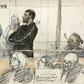 Gilbert Chikli, centre, and Anthony Lasarevitsch, left,  are charged with organised fraud and usurping a person's identity