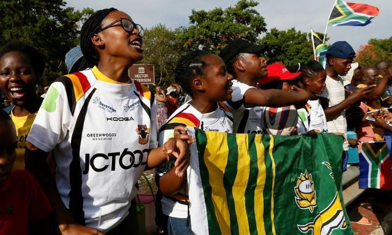 Soweto Rugby School Academy's girl players await the return of their Springbok heroes after winning the World Cup