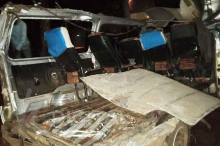 Two dead, several injured and trapped  in grisly road accident as bus rams into matatu