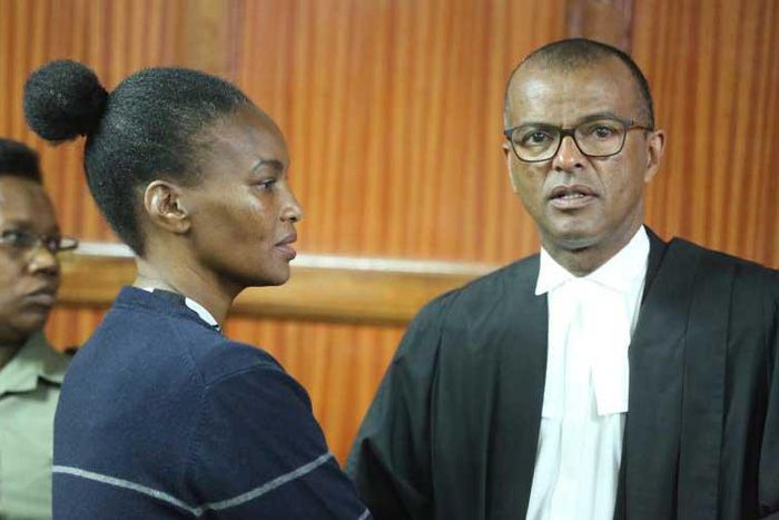 Sarah Wairimu Cohen with her lawyer Philip Murgor