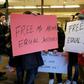 Actors say they were paid to be protesters outside a Vancouver courtroom on January 20, 2020, calling for the release of a Chinese telecommunications executive fighting extradition to the United States