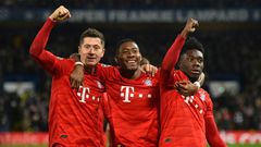 Three and easy: Bayern Munich thrashed Chelsea 3-0 in the first leg of their Champions League last 16 tie on Tuesday