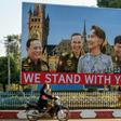 Billboards have started to appear in Myanmar, supporting the civilian leader's decision to represent the country at the International Court of Justice