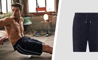 Get Sebastian Stan’s Sporty Velvet Shorts