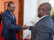 President Uhuru Kenyatta with DRC President Felix Tshisekedi