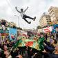 Weeks of deadly demonstrations in Iraq are being recounted nightly by actors in Baghdad's Tahrir Square
