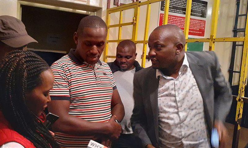 Moses Kuria shortly after being released from police custody