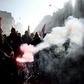 Protesters joined a demonstration in Versailles, where French President Emmanuel Macron was hosting an investment summit