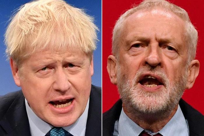Prime Minister Boris Johnson (L) has compared his rival Jeremy Corbyn (R), leader of the Labour Party, to Stalin as Britain's election campaign formally gets underway