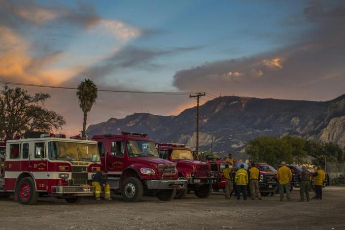 Firefighters battling the Maria Fire near Los Angeles, California