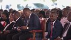 President Uhuru Kenyatta in Murang'a County during the funeral service of former Cabinet minister Charles Rubia (PSCU)