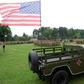 Ukrainian and US flags are flown at the opening of drills in western Ukraine's Lviv district in July 2015