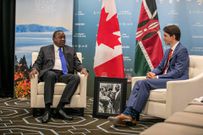 Uhuru kenyatta with Prime Minister Justin Trudeau