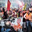 A demonstration by rail workers and employees of Paris' RATP public transport operator near the Gare de l'Est train station was part of a nationwide multi-sector strike against the French government's pensions overhaul.