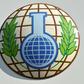 Moscow and its allies were trying to block next year's budget for the Organisation for the Prohibition of Chemical Weapons, whose logo is pictured at The Hague