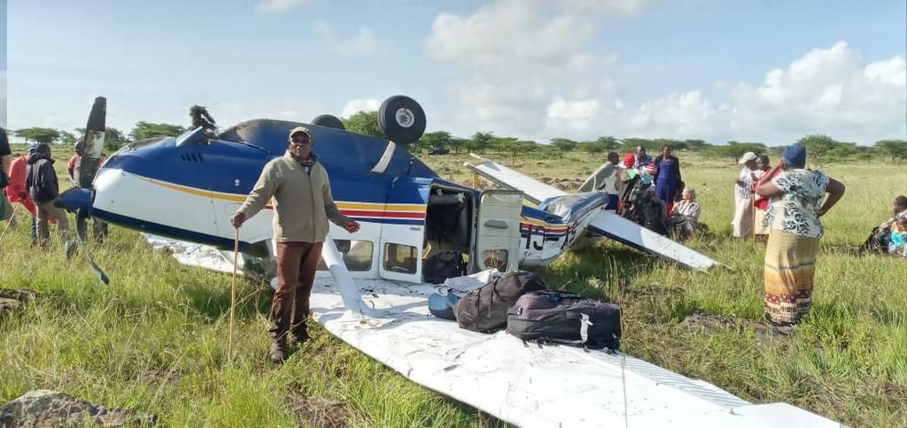 Light aircraft with 4 people on board crashes in Mashuru area Kajiado County