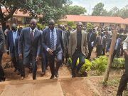 DP William Ruto, Governor Wycliffe Oparanya and Dr Boni Khalwale at Kakamega Pri School