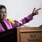Maria Ressa (pictured during a visit to Hong Kong in May) and her Rappler news site have been hit with a string of criminal charges, prompting allegations that authorities are targeting her and her team for their work