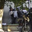 Honduran military police carry the body of a colleague after the escape of MS-13 gang leader Alexander Mendoza on February 13, 2020