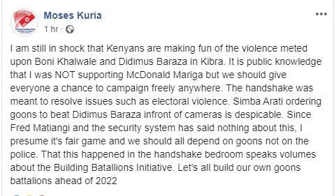 Kuria comes to the rescue of Bonny Khalwale with a daring statement to Matiang’i