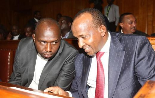 National Assembly leader Aden Duale with Senate Majority leader Kipchumba Murkomen