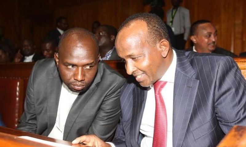 National Assembly leader Aden Duale with Senate Majority leader Kipchumba Murkomen