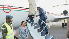 Uhuru Kenyatta boarding his flight