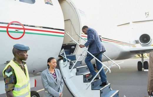 Uhuru Kenyatta boarding his flight