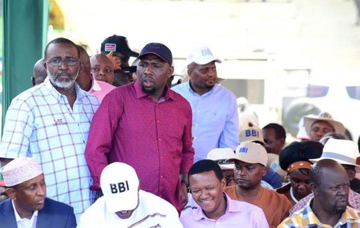 Moses Kuria and Kipchumba Murkomen missed seats at the BBI rally in Meru