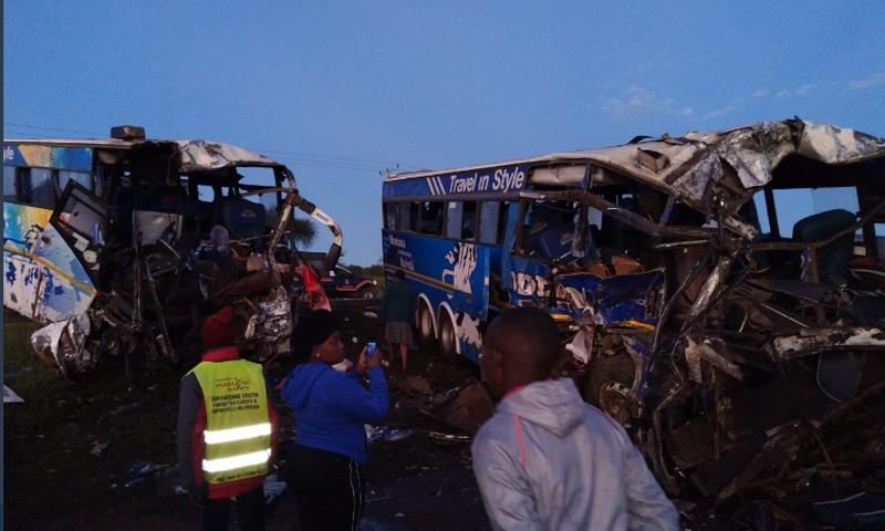 5 Killed, 62 rushed to Hospital as two Modern Coast Buses collide along Mombasa-Nairobi highway