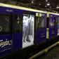 A municipal cleaner disinfects a metro train in Tehran as part of efforts to stem the spread of the coronavirus which has now killed 43 in Iran, according to official figures