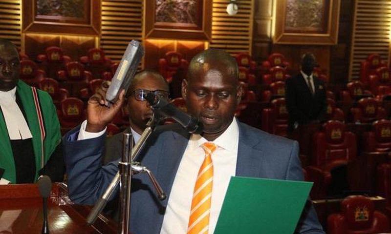 Kamukunji MP Yusuf Hassan gets emotional as Kibra MP-elect Imran Okoth takes oath
