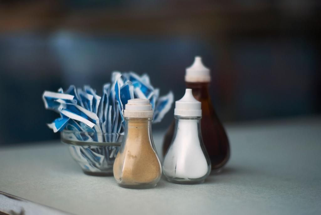 Condiments on cafe table