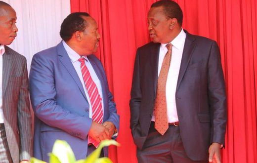 File image of President Uhuru Kenyatta and Ferdinand Waititu at a past event