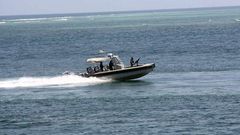 Kenya Navy boat patrolling the sea