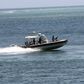 Kenya Navy boat patrolling the sea
