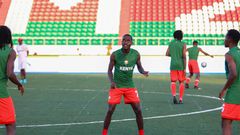 Harambee Stars player Boniface Muchiri during training