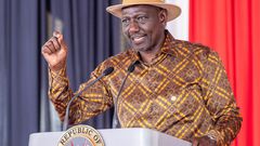 President William Ruto speaking at a past function
