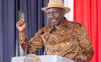 President William Ruto speaking at a past function