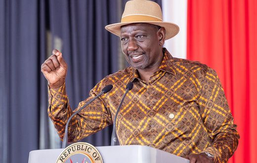 President William Ruto speaking at a past function