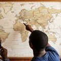 AI-generated image of two people studying a map