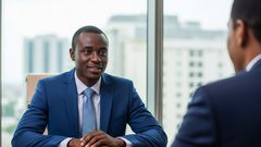 An AI-generated image of person in a job interview