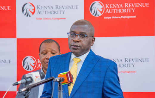 Kenya Revenue Authority (KRA) Commissioner General Humphrey Wattanga during a press conference