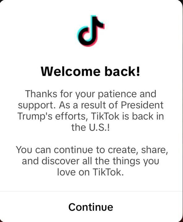 TikTok announces return of services in U.S.