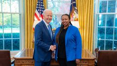Kenyan-Born photographer Polly Irungu with U.S President Joe Biden