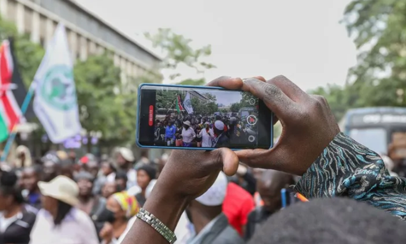 File image of a photo taken in 2024 when Kenyans took to the streets to protest tax hikes