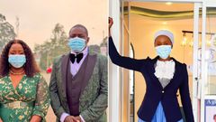A collage of Millie Chebby, Terence Creative and Carey Priscilla taking part in #MaskFriday challenge