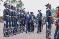File image of President William Ruto inspecting a guard of honour mounted by the police