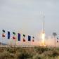 An image from Iran state media showing the launch of the Nour satellite