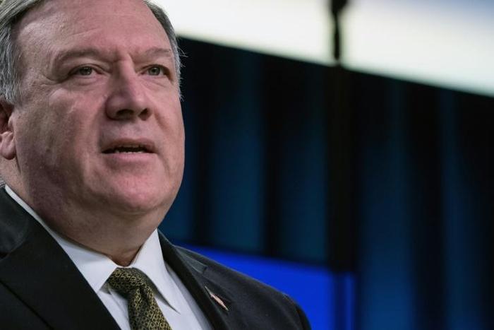 US Secretary of State Mike Pompeo speaks to reporters at the State Department